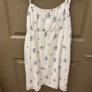 Hollister White and Blue Floral Mini Dress